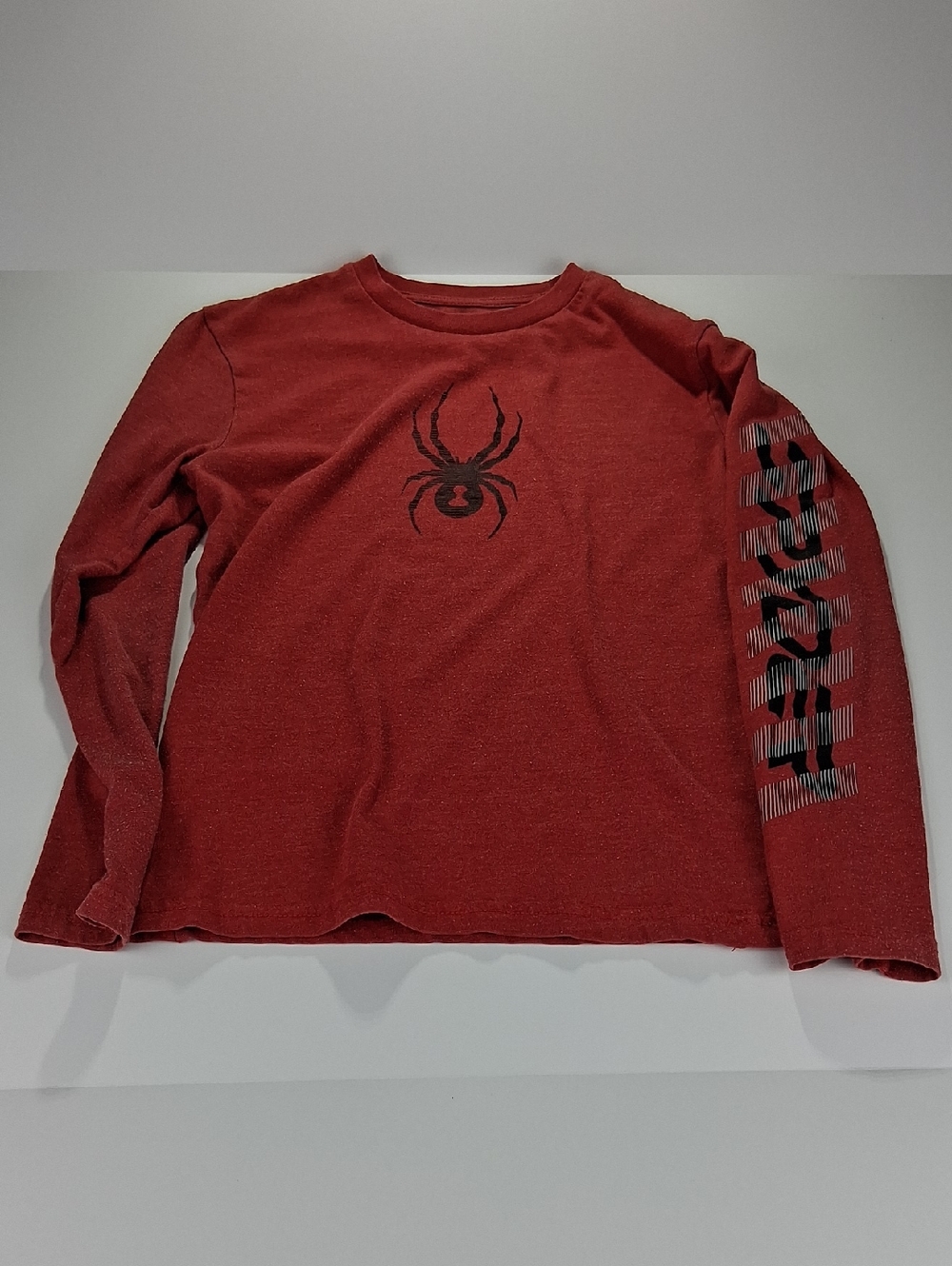 Boys Spyder Long-Sleeve T-Shirt Size Medium (10/12) Red w/ Black Spider Graphic - Picture 7 of 7
